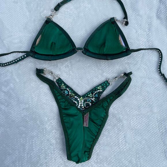 EMERALD GREEN CRYSTALLINI BIKINI SET - Picture 7 of 8